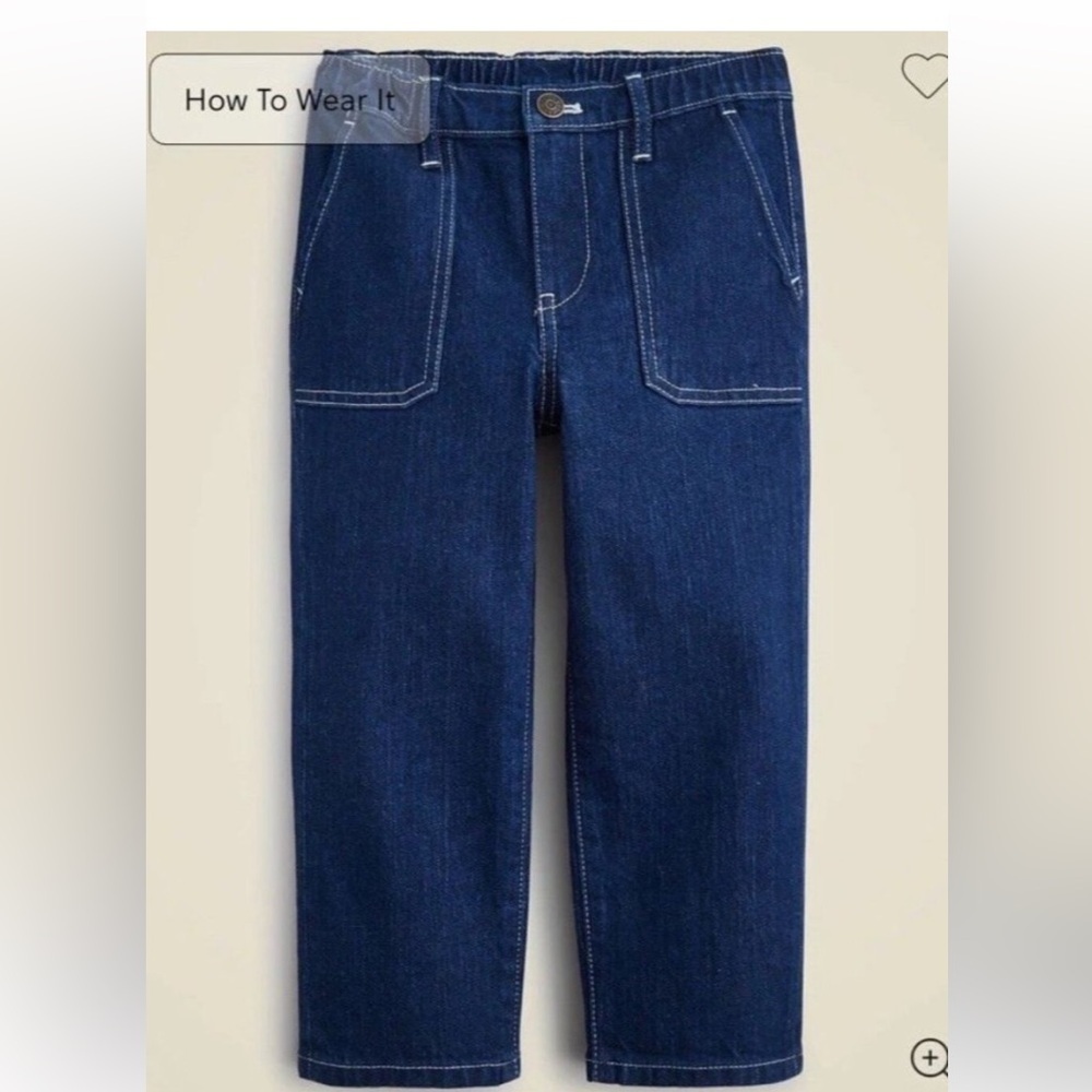 J. Crew Kids Girls Jeans Calypso Dark Wash Size 10 Elastic Waist Straight Leg